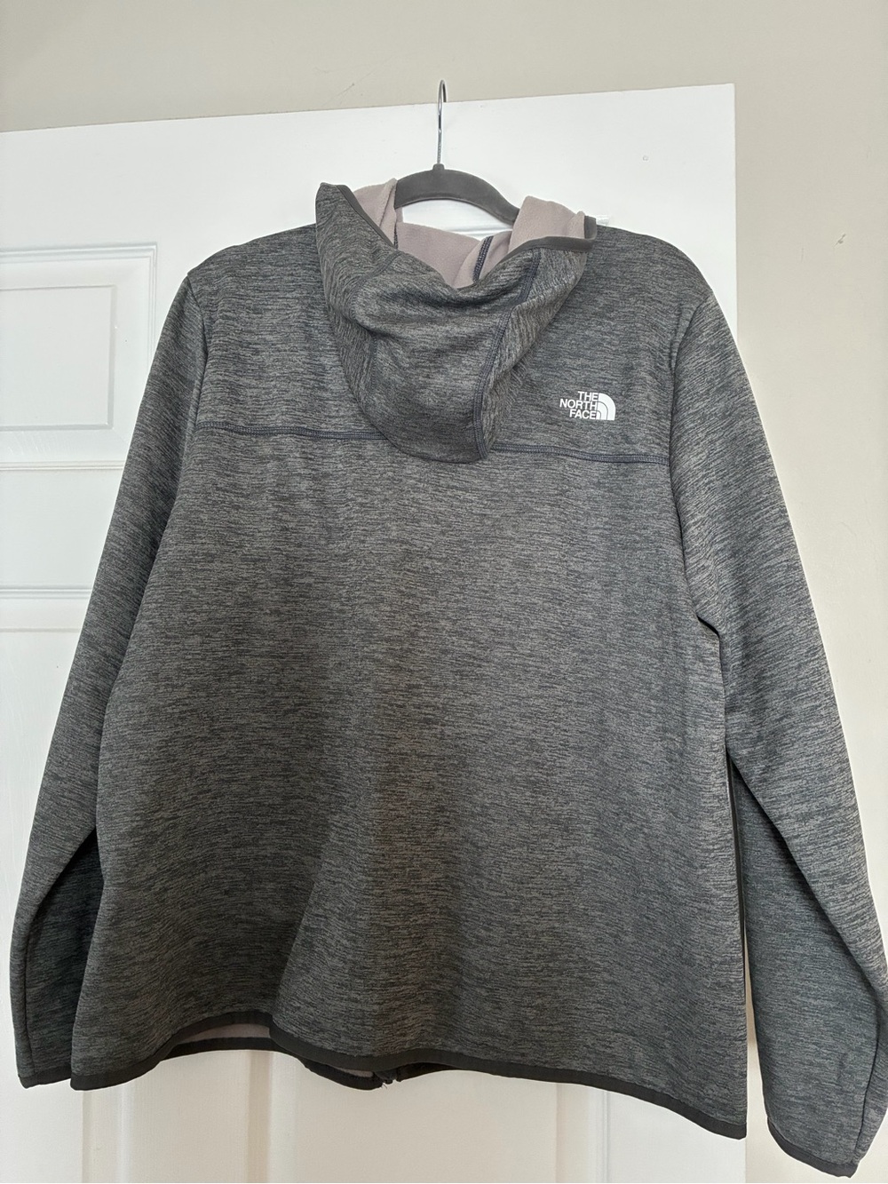 The North Face Men’s Gray Hooded Sweatshirt with Subtle Logo